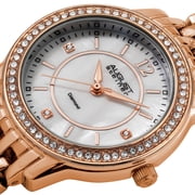 Womens Water-Resistant Dazzling Diamond Rose-Tone Bracelet Watch
