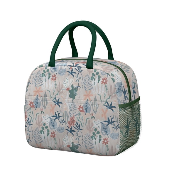 Womens Pioneer Flower Floral Print Pattern Lunch Box for Work,Insulated Lunch Bag for Women,Loncheras Para Mujer,Leakproof Adult Lunch Bag for Work,Beach,Travel,Picnic,Camping
