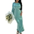 thumbnail image 3 of Spring Summer Sparkling Oversized Long Dress Women Batwing Sleeve Plus Size Robe, 3 of 11