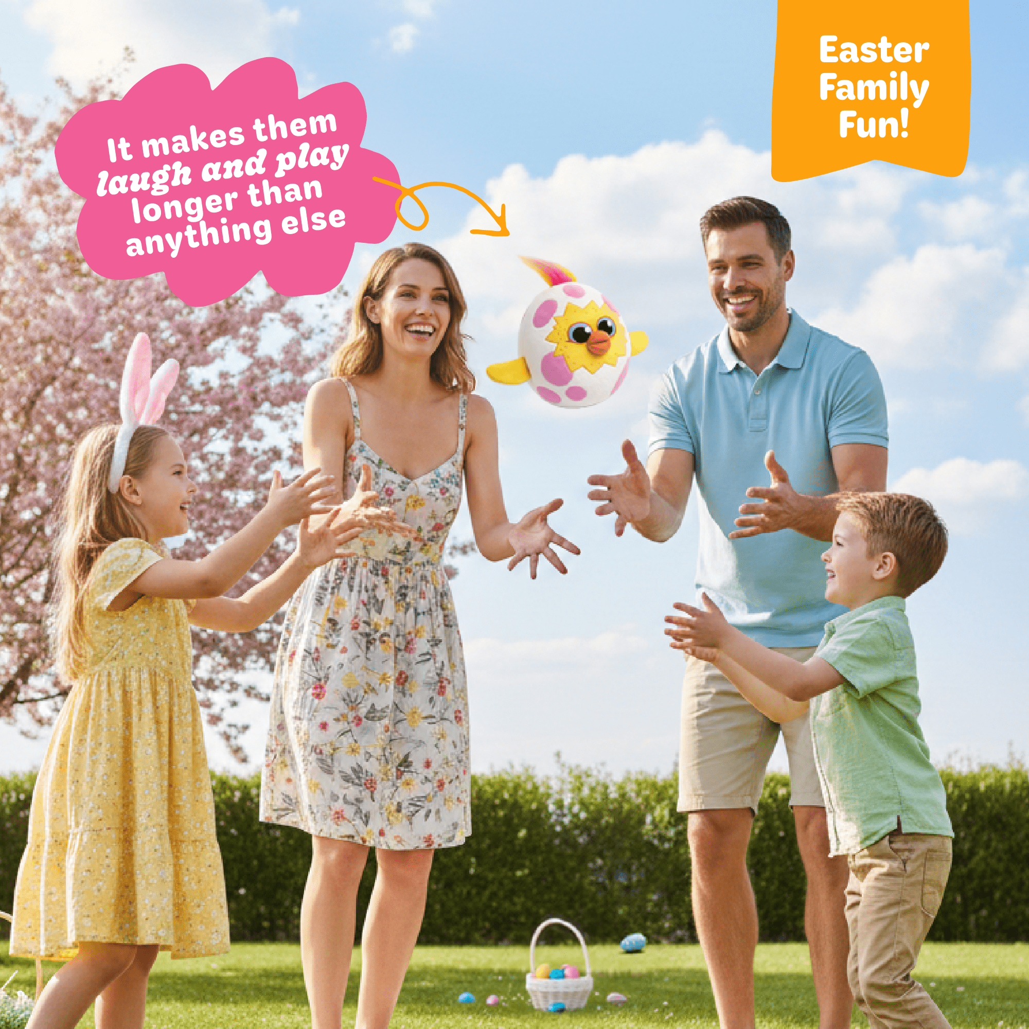 Move2Play, Egg Toss, Hilariously Wild and Fun, Active Play Kids Game, Birthday Game for Kids Ages 3, 4-8+, Preschool, Toddler, Indoor, Outdoor Toy