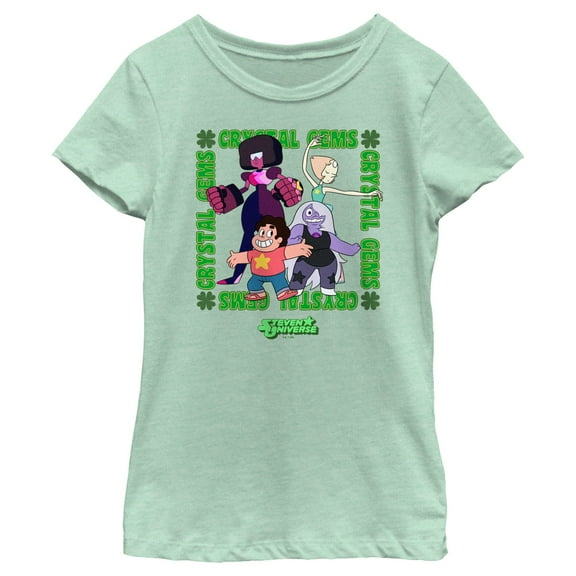 Girl's Steven Universe Crystal Gems Frame Graphic Tee Mint Small