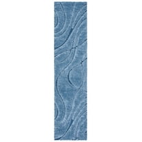 SAFAVIEH Florida Tamzen Abstract Shag Runner Rug, Light Blue/Blue, 2'3" x 21'