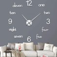 thumbnail image 1 of Large Wall Clock for Living Room Decor, 3D Frameless Large DIY Wall Clock Easy to Assemble, Mirror Wall Clock Decor Sticker for Home Bedroom Office Wall Decorations(Silver), 1 of 5