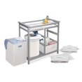Badger Basket Modern Baby Changing Table with Hamper and 3 Baskets, Gray, Includes Pad