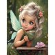 thumbnail image 1 of Pintura de diamante 5D DIY, taladro redondo completo, Kit de chica dulce, decoración del hogar, 30x40cm, 1 of 9