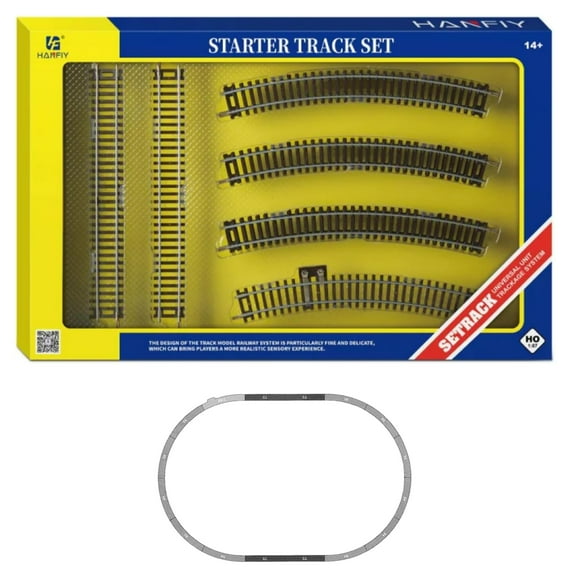 HO Scale Train Track Set with Red Number Items | Precision Wooden Sleepers · Nickel Silver Rails · Compatible with HO Scale Models