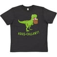 thumbnail image 3 of Inktastic Eggs-cellent Cute Easter T-rex Dinosaur Youth T-Shirt, 3 of 5