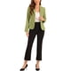 thumbnail image 2 of BLAZER DE TRABAJO CHIC PARA MUJERES INSPIRADOR CON SOLAPA Y MANGAS LARGAS, TRAJE BLAZER EN VERDE MATCHA TALLA M, 2 of 6