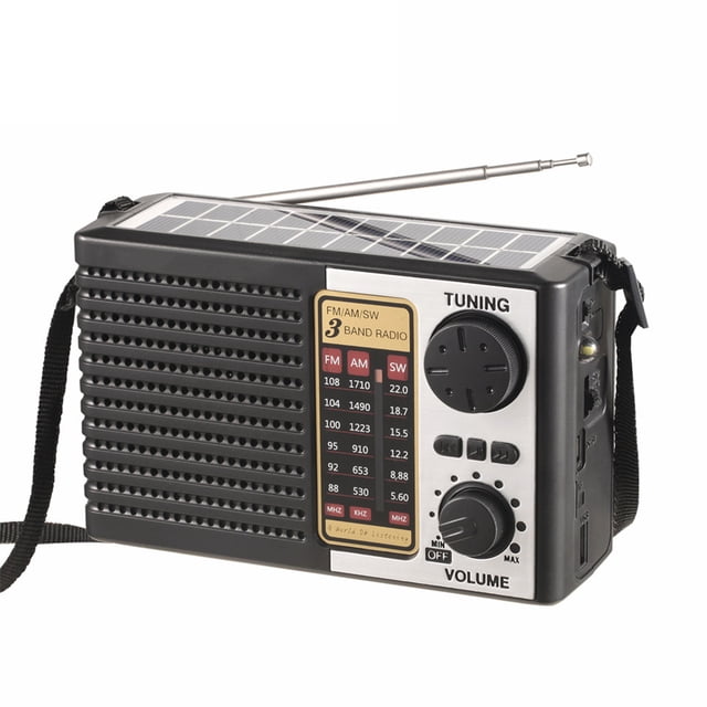 AM FM SW Radio de emergencia solar compatible con Bluetooth con linterna LED (F10BTS) WDOplteas Para estrenar