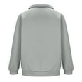 thumbnail image 5 of Jinhomg Mens Quarter Zip Sweatshirts Mock Collar Long Sleeve Solid Pullover Top Winter Warm Fleece Cozy Sweater Shirt Gray,S, 5 of 6
