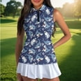 thumbnail image 4 of Uorisanigo Shark Pattern Womens Moisture Wicking Casual Tennis Activewear Comfortable Women's Sleeveless Golf Tennis Shirts Quarter Zip Pullover Size M, 4 of 7