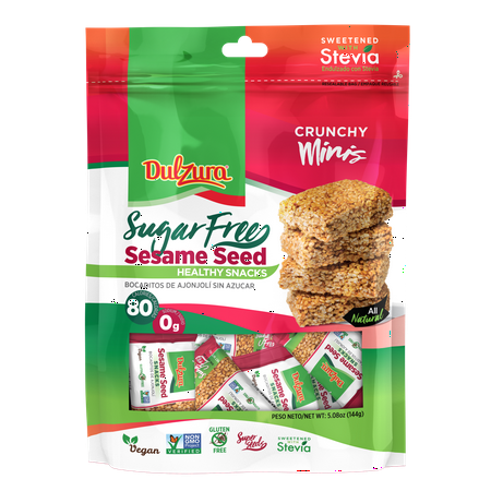 Dulzura Sugar Free Sesame Seed 5.08 oz, Sweetened with Stevia, No Artificial Flavors/Colors