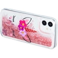 thumbnail image 5 of Case for iPhone 12 Mini, iPhone 12 Mini Case Cute Pink Glitter Luxury Sparkle Liquid for Girls Women Quicksand Clear Soft TPU Protective Phone Case for iPhone 12 Mini Wink Unicorn, 5 of 12
