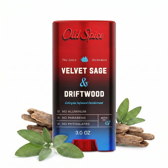 Old Spice Deodorant for Men, The Spice Alchemist Collection, Cologne Infused, Signature Scent, Velvet Sage and Driftwood Scent, No Trade Offs, Crafted for Compliments, 3oz