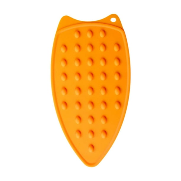 Mini soporte para plancha, alfombrilla resistente al calor, compacta, lavable, fácil de usar para el hogar. Naranja