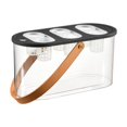 thumbnail image 1 of Caja de hidropónico, jarrón con 6 agujeros para arreglos florales, práctico y resistente tanque de escritorio para micropaisaje de interior. Negro, 1 of 8