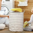 thumbnail image 5 of Stylish Patterned Linen Laundry Hamper Large Open Top Breathable Fabric For Bedroom Bathroom Durable And Easy Design, 5 of 5