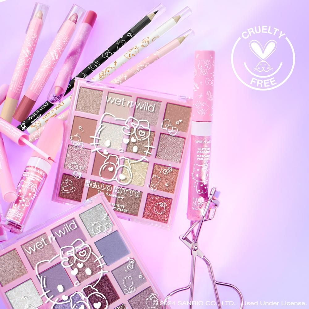 Ensemble Mascara Pailleté & Recourbe-Cils Hello Kitty Mascara Pailleté & Recourbe-Cils