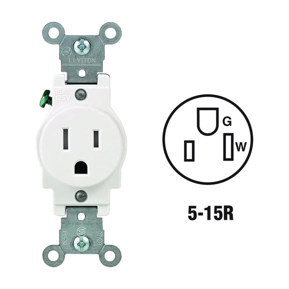 Leviton Commercial Grade Tamper Resistant Single Outlet