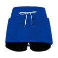 thumbnail image 4 of Blue Women's Shorts, Women'S Fashionable Casual Sports Casual Skirt With Pocket Drawstring Solid Color Mid Waist Skirt Pants,Women's Shorts 3XL, 4 of 6