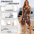 thumbnail image 3 of HELLHERO Skull And Red Roses Pattern Ladies Round Neck Sleeveless Dress, Side Pockets Sundress Asymmetric Irregular Hem Sleeveless Sundress for Vacation Holiday, 3 of 8
