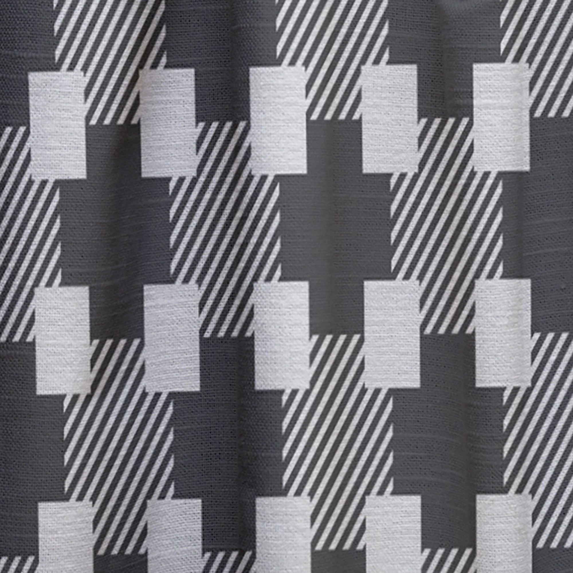 Designart 'Geometric Black and White Pattern II' Mid-Century Modern Black Sheer Curtain Panel