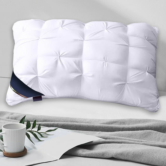Velvet Pillow, Soft Breathable Bed Pillow, Cotton Twisted Velvet Core Pillow Machine Washable Multiple Colors, White