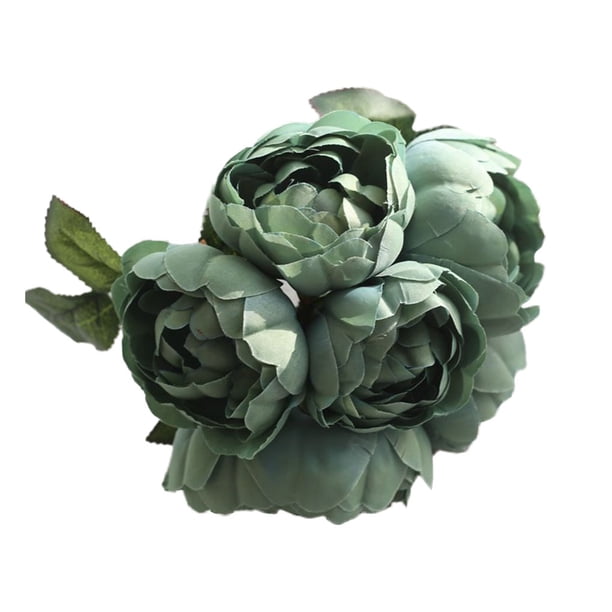 Flor artificial de 6 cabezas, decoración floral para interiores y exteriores, ceremonia de banquete de boda, ramo de flores falsas, cian Inevent HA6520-06B
