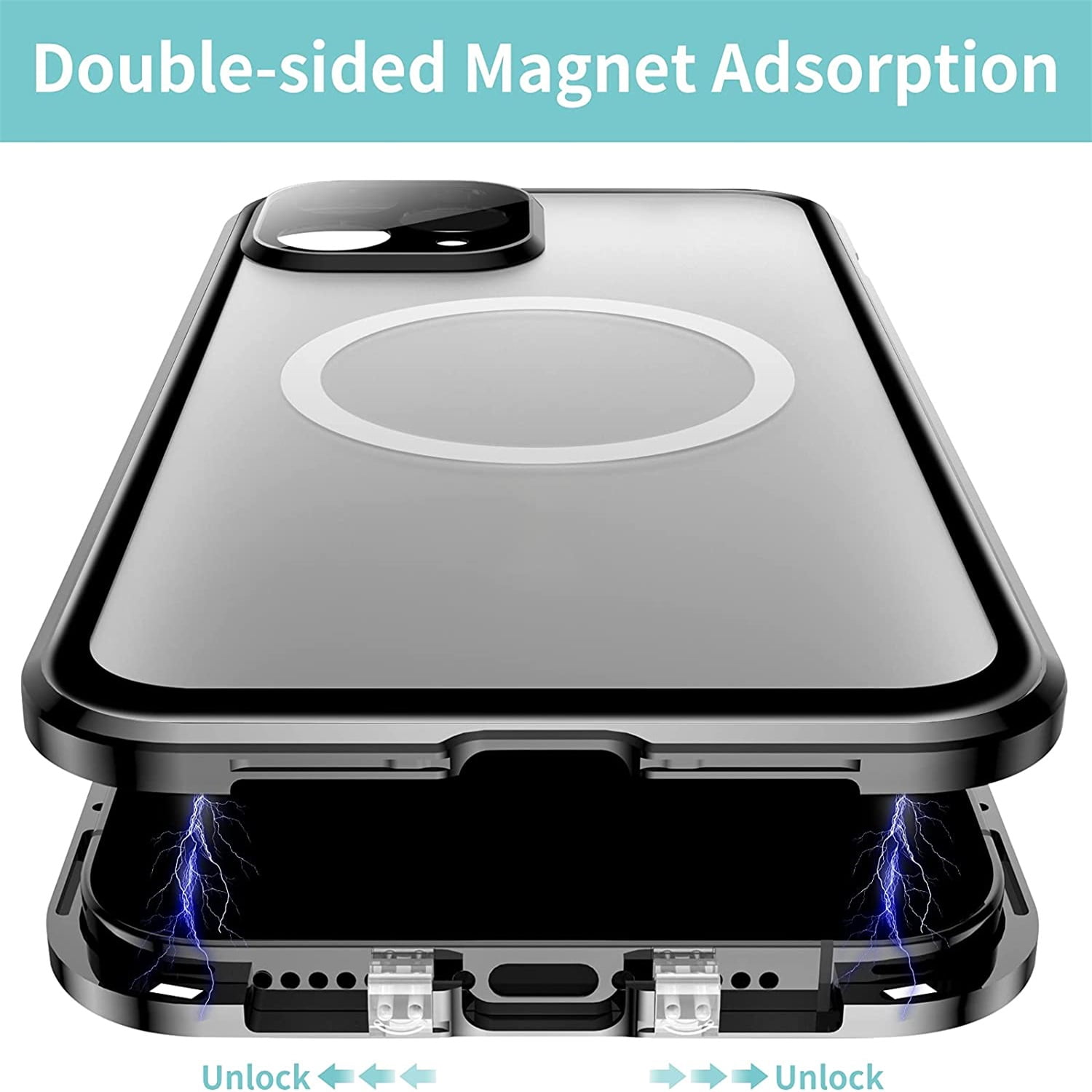 Allytech Slim Thin Case for iPhone 12 Pro (2020), Compatible with MagSafe Accessories Built-in Screen Protector & Camera Lens Protector Shockproof Magnetic Case for iPhone 12 Pro, Black