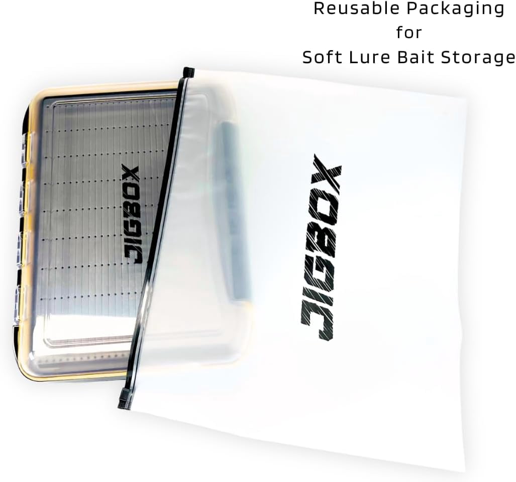Deep Fishing Organizer Large Double Sided Waterproof Holds Larger Jigs Various Styles Heads Buck Tails Weed Jigs Swim Baits  and Tungsten