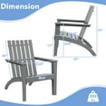 thumbnail image 4 of Costway Patio Adirondack Chair Acacia Wood Lounge Armrest Garden Deck Gray, 4 of 9