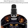 thumbnail image 4 of Square 2Pack PU Leather Halloween Black Cat Cruise Luggage Tag with Privacy Cover and Name ID Tag for Travel Handbags Backpacks Luggage Tags, 4 of 6