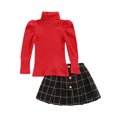thumbnail image 2 of Douhoow Toddler Girl 2Pcs Autumn Clothes,Turtleneck Sweater Pleated Skirt 1-6T, 2 of 9