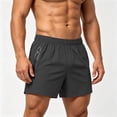 thumbnail image 2 of Men's Workout Running Shorts Quick Dry Active 4 Inches Shorts with Zipper Pockets, Lightweight, Breathable Black, 2 of 6
