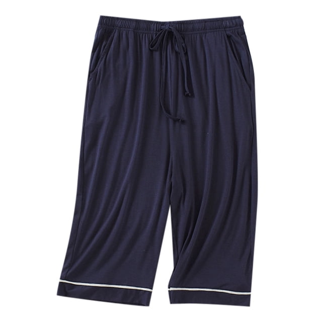 Pantalones cortos de pijama de verano para hombre: ropa de estar por casa holgada con cintura elástica, disponible en tallas grandes, S-XXXXXL