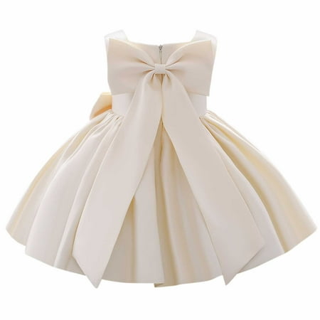 

Flower Girl Dress Bowknot Tutu Dress For Kids Baby Wedding Bridesmaid Birthday Party Pageant Formal Dresses Toddler First Baptism Christening Gown Baby Girl Clothes