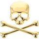 thumbnail image 1 of New 3D Skull Metal Skeleton Crossbones Car Motorcycle Sticker Label Skull Emblem Badge Car Styling Stickers Decal (Gold), 1 of 4