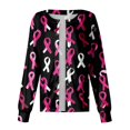 thumbnail image 4 of Scrubs For Women Crew Neck Snap Long Sleeve Ribbon Printed Scrub Jacket With Pockets Cozy Workwear Uniform Tops, 4 of 5