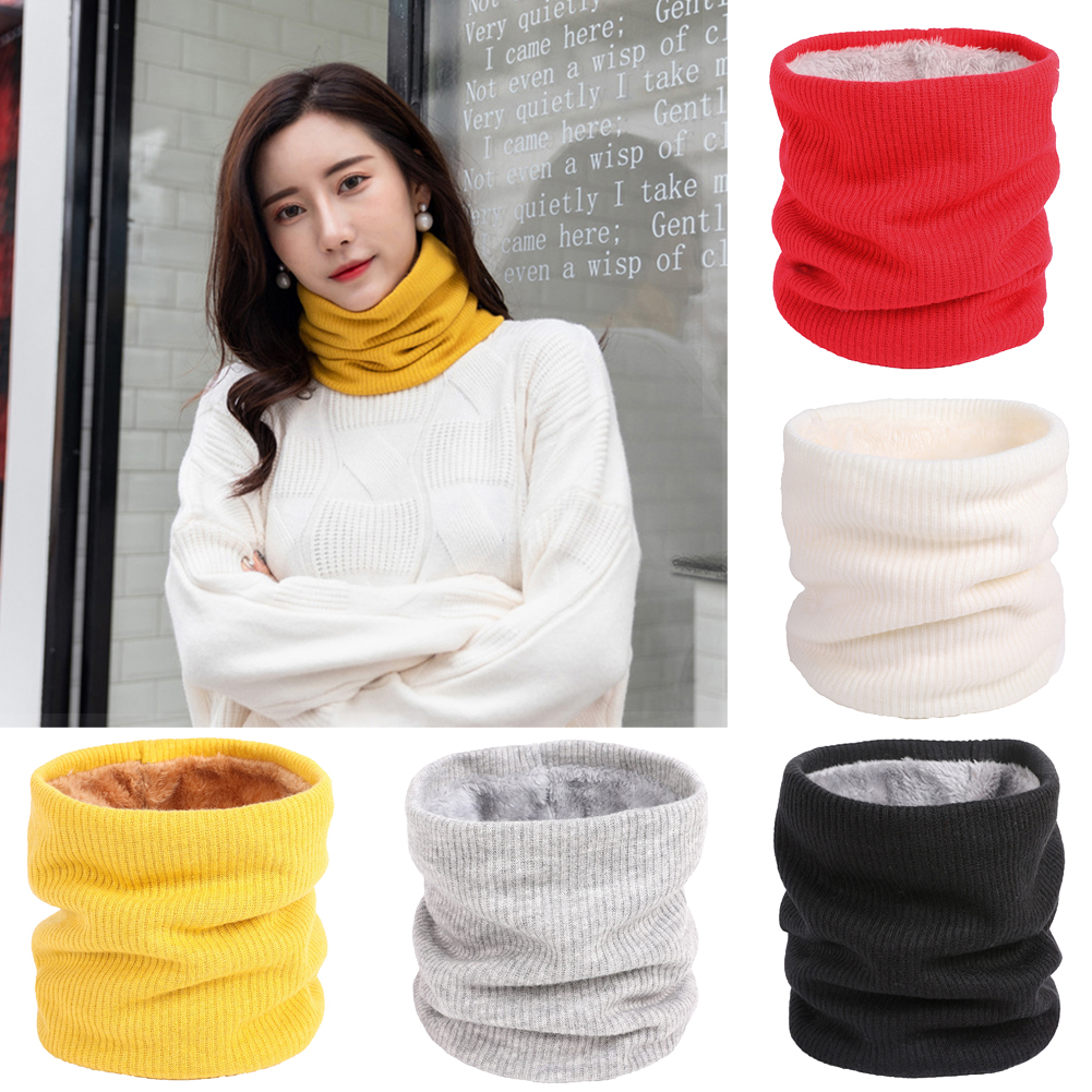 LINASHI Women Double Layers Winter Neck Warmer Gaiter Soft Knit Circle