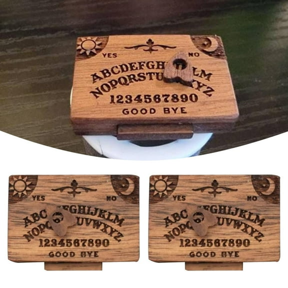 Wmhsylg Desktop Ornament 2pcs Miniature Spirit Board with Drawer Miniature Ouija Board with A Secret Planchette Drawer Miniature Ouija Board Game Wooden Ouija Board Miniatures with Planchettes Oui