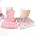 thumbnail image 3 of Miangastore 48pcs Popcorn Carton Rugby Stripe Wave Dot Pattern Decorative Dinnerware for Birthday Parties / Baby Showers / Graduations (Light Pink), 3 of 7