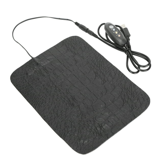 Reptile Heat Pad, USB Powered 3-Level Heating Mat with PU Leather Surface Under Heater for Tortoise Lizard and Snake Habitats