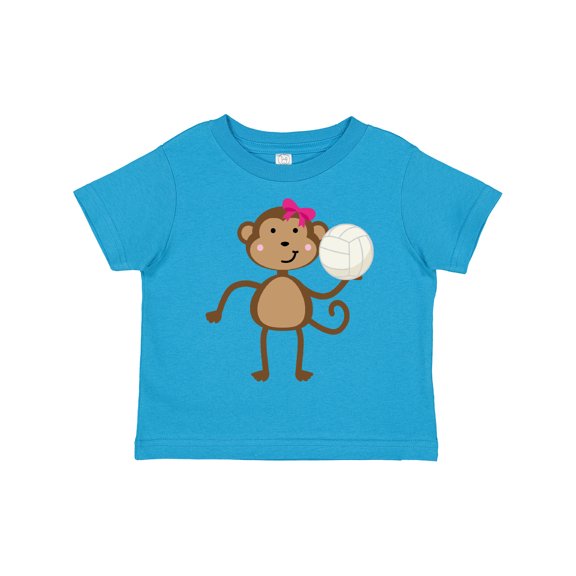 Inktastic Cute Volleyball Girl Monkey Girls Toddler T-Shirt