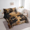 thumbnail image 3 of jejeloiu Jungle Animals Bear 7-Piece Bedding Comforter Set,Black Brown King Bedding Sets For Boys Kids Reversible, 3 of 8