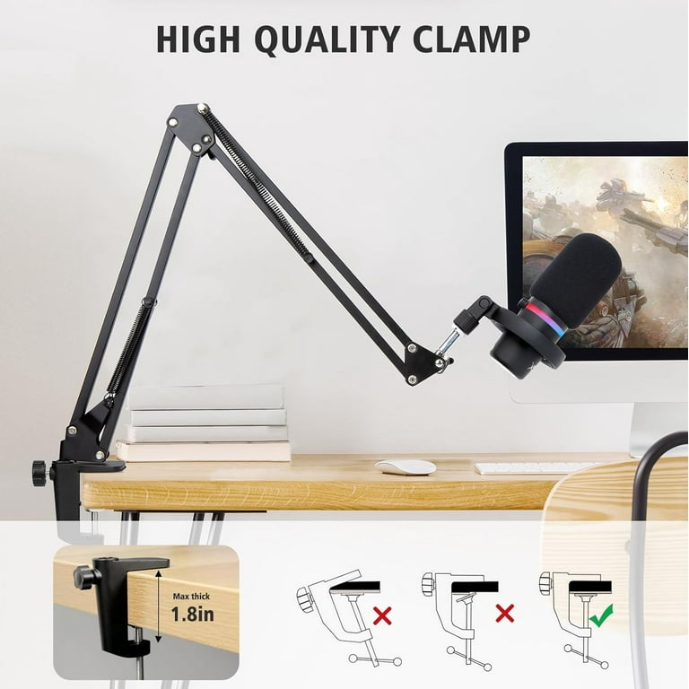 SUNMON Adjustable Microphone Boom Arm for HyperX DuoCast, Stable