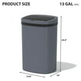 thumbnail image 7 of YRLLENSDAN 13 Gallon Trash Can Motion Sensor Touchless Automatic Garbage Cans with Lid and Odor Filter for Kitchen Bedroom Office Living Room, (Gray, 2), 7 of 7
