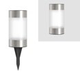 thumbnail image 7 of 1pc Solar Power Mini Lanscape Ground Light Stick Lamp Courtyard Lawn Light (Solar Power 1LED Cylindrical Lawn Lamps White Light Black + Silver), 7 of 7