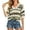 Green, variant on Women's Vintage Color Block Striped Top Ladies Casual Open Knit V Neck T Shirt Summer Horizontal Patterned Short Sleeve Comfy Everyday Tee