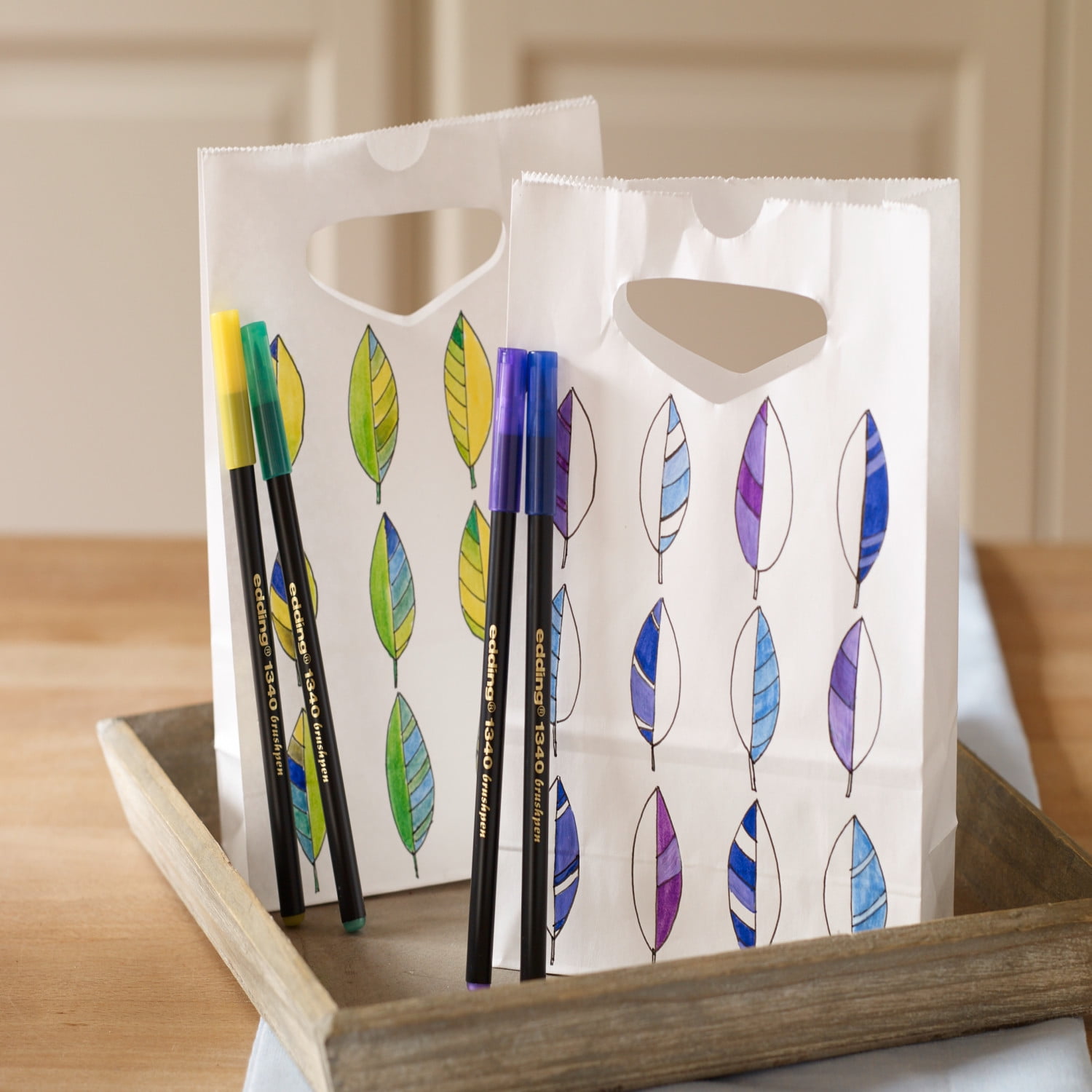 edding 1340 Series Brush Pen Lettering Starter Set, Assorted Colors, Set of 10