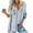 Light Blue, variant on FRSASU Plus Size Women Coats Womens V Neck Striped Roll Up Sleeve Button Down Blouses Tops with Pocket Loose Shirt
